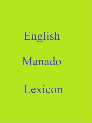 cover image of English Manado Lexicon
